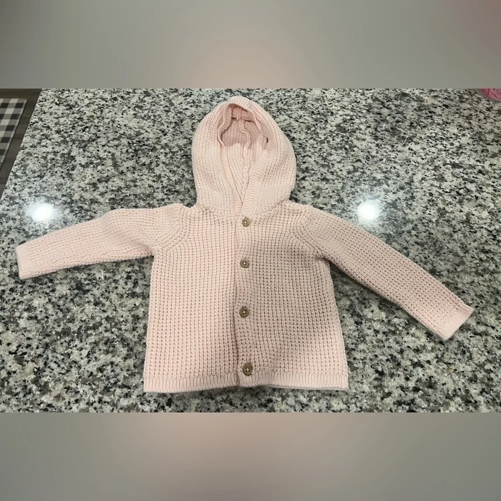 Carter’s Baby Girl Crochet Sweater in Light Pink Size 9 Months So Precious 💕